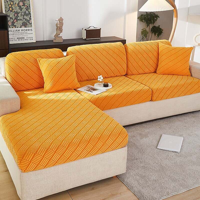 Textured Stretch Sofa Seat Cushion Cover Slipcover