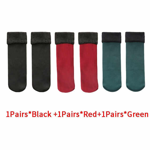 Buy 1 (2 pairs), Get 1pair  Velvet Women Winter Warm Thicken Thermal Socks (2pairs)