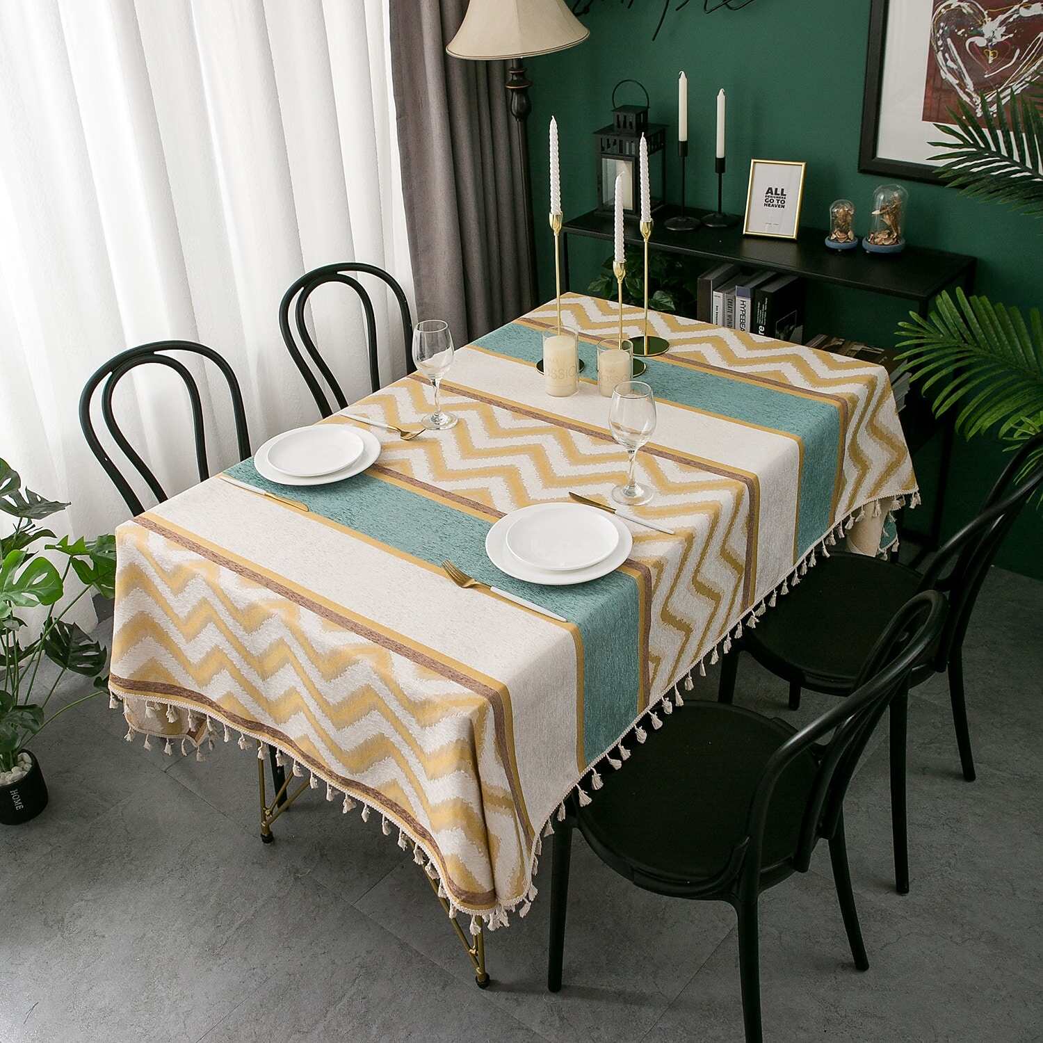 Farmhouse Style Tablecloth Cotton Linen Rectangle Table Cloths