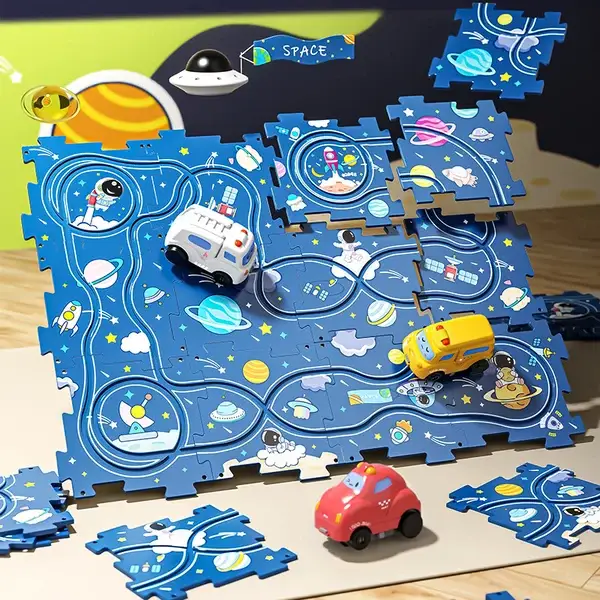 Last Day 70% OFF-🔥Children's Educational Puzzle Track Car Play Set