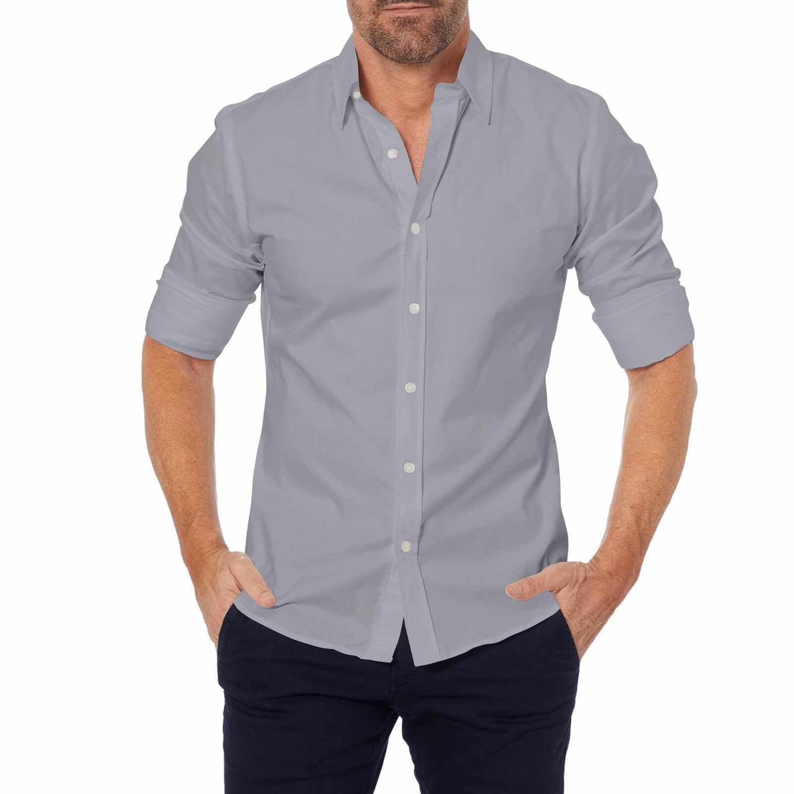 Men's Oxford Solid Color Zip Shirt-Buy 3 and get free shipping