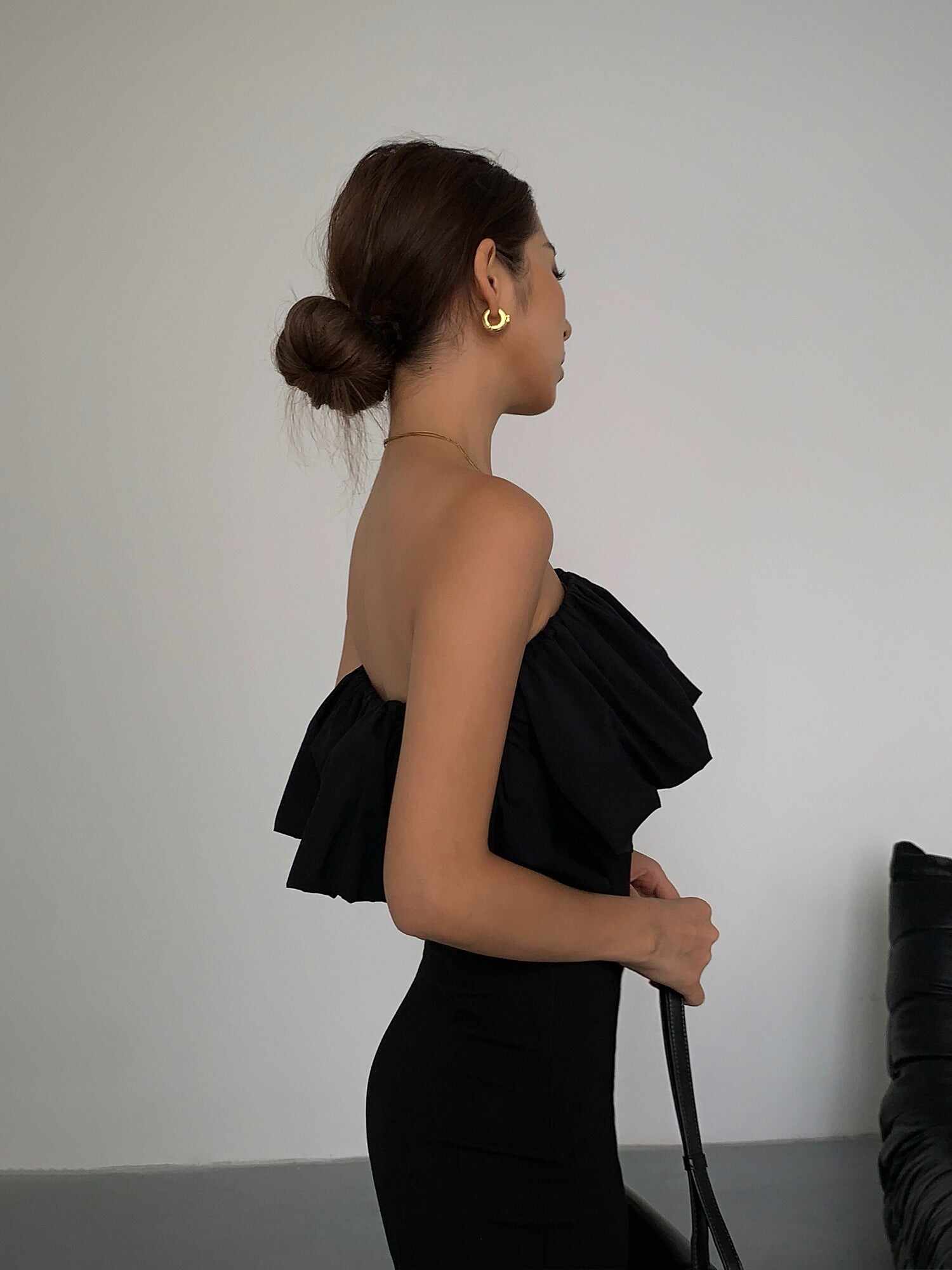 Black French Ruffle Dress