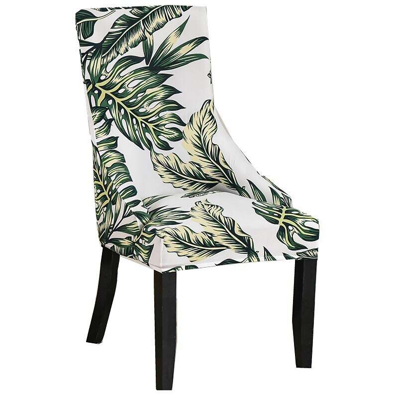 Stretch Wingback Chair Cover Boho/Flower Pattern