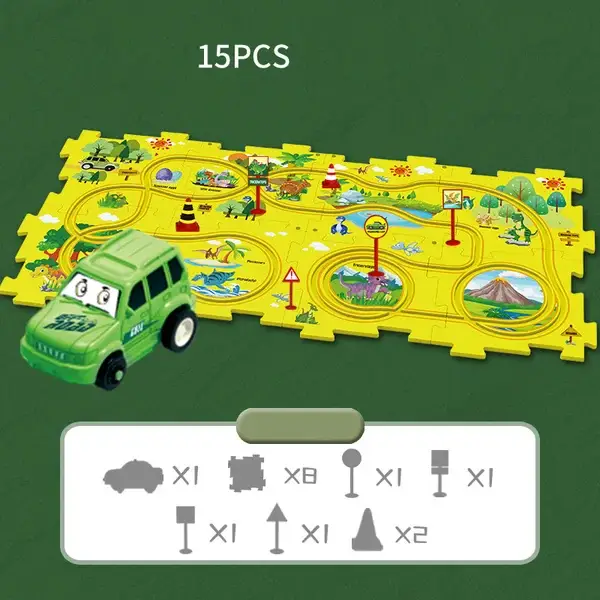 Last Day 70% OFF-🔥Children's Educational Puzzle Track Car Play Set