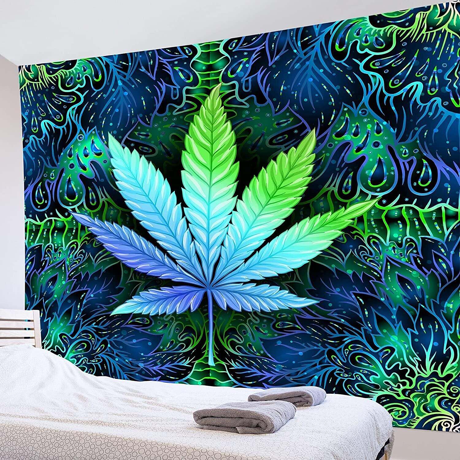 Trippy Weed Wall Tapestry Art Decor Photograph Backdrop