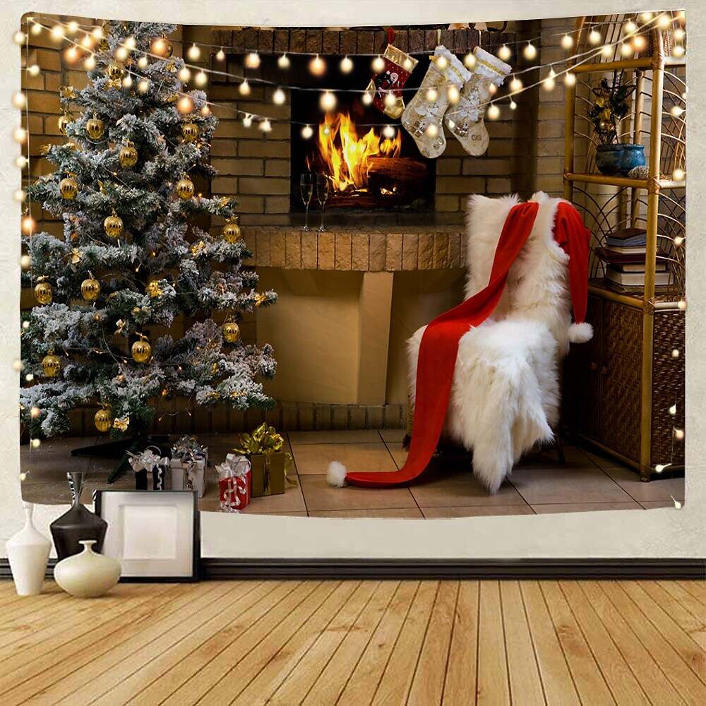 Christmas Santa Claus Holiday Party Wall Tapestry Art Decor