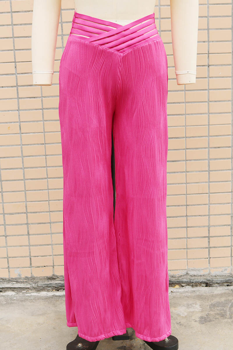 Yellow Casual Solid Patchwork Regular High Waist Conventional Solid Color Trousers