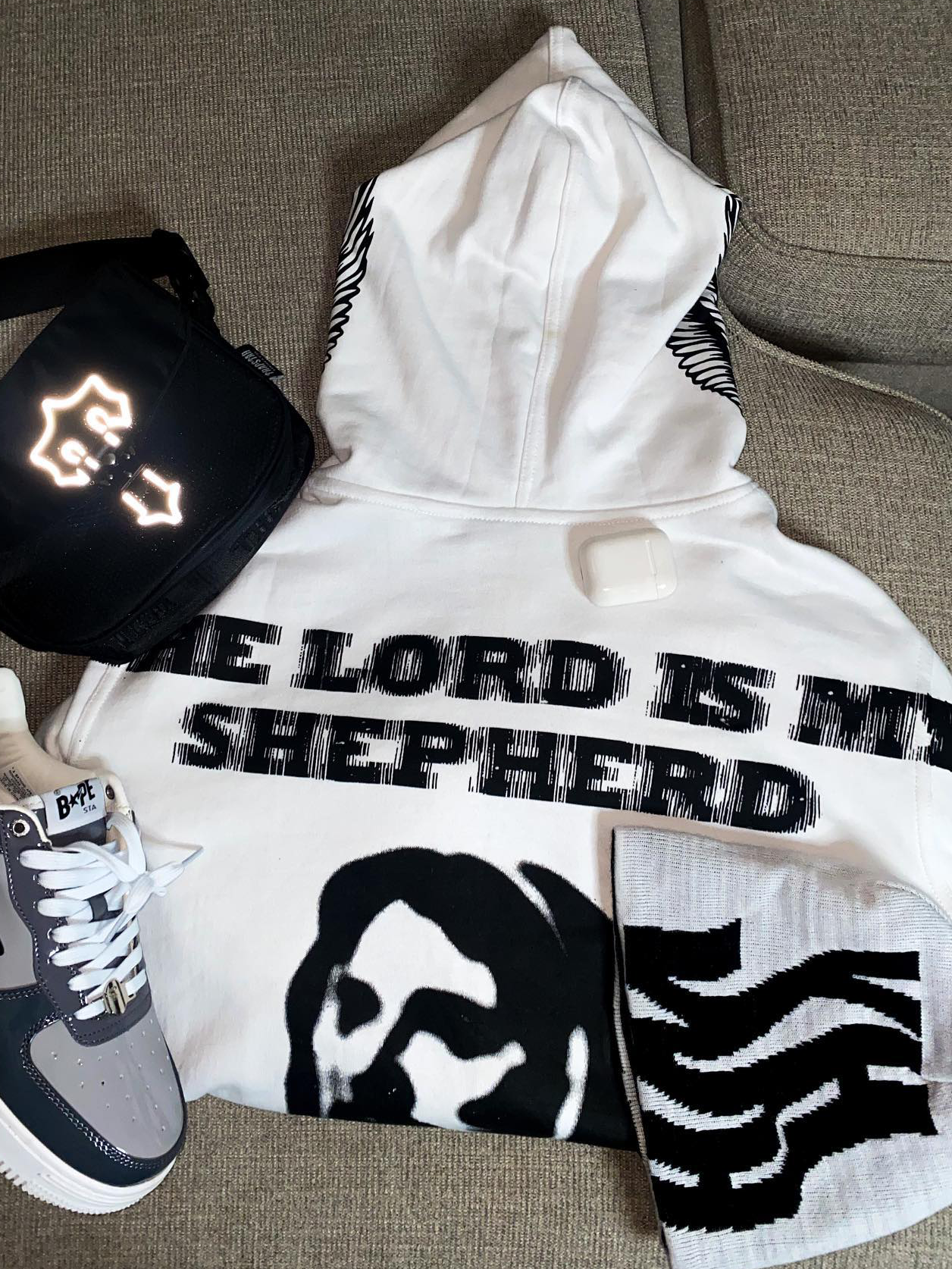 The Lord Is My Sheperd Print Zipper Hoodie