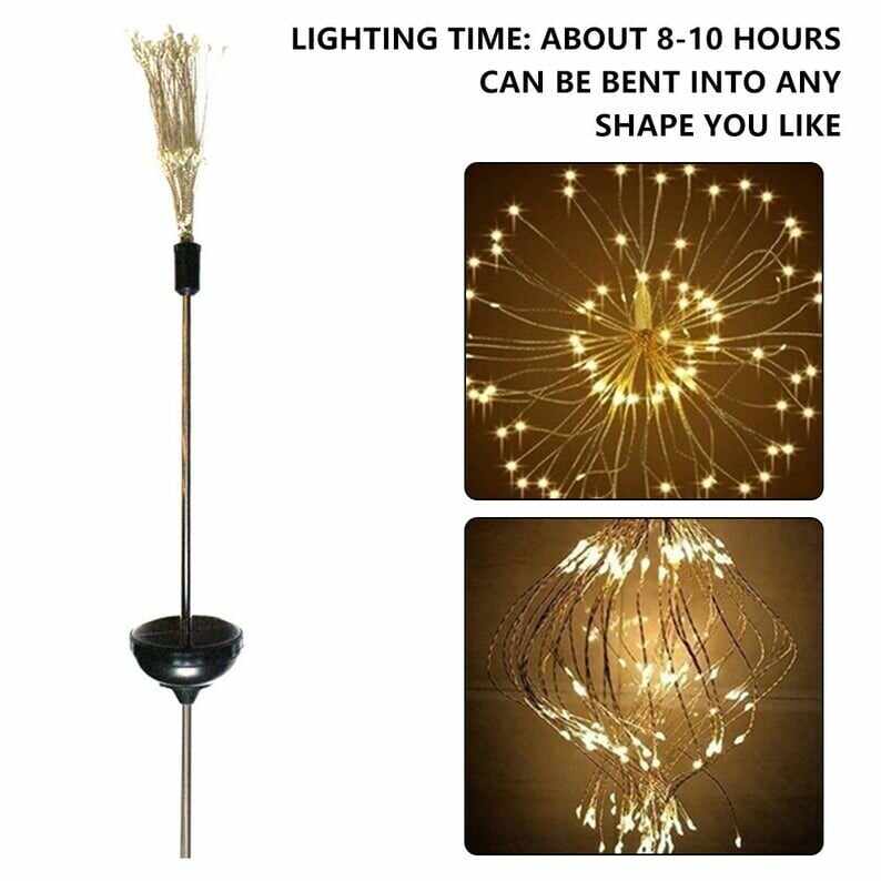 Outdoor Solar Fairy Light Firework LED stake garden-Buy 3 Free Shipping !!!