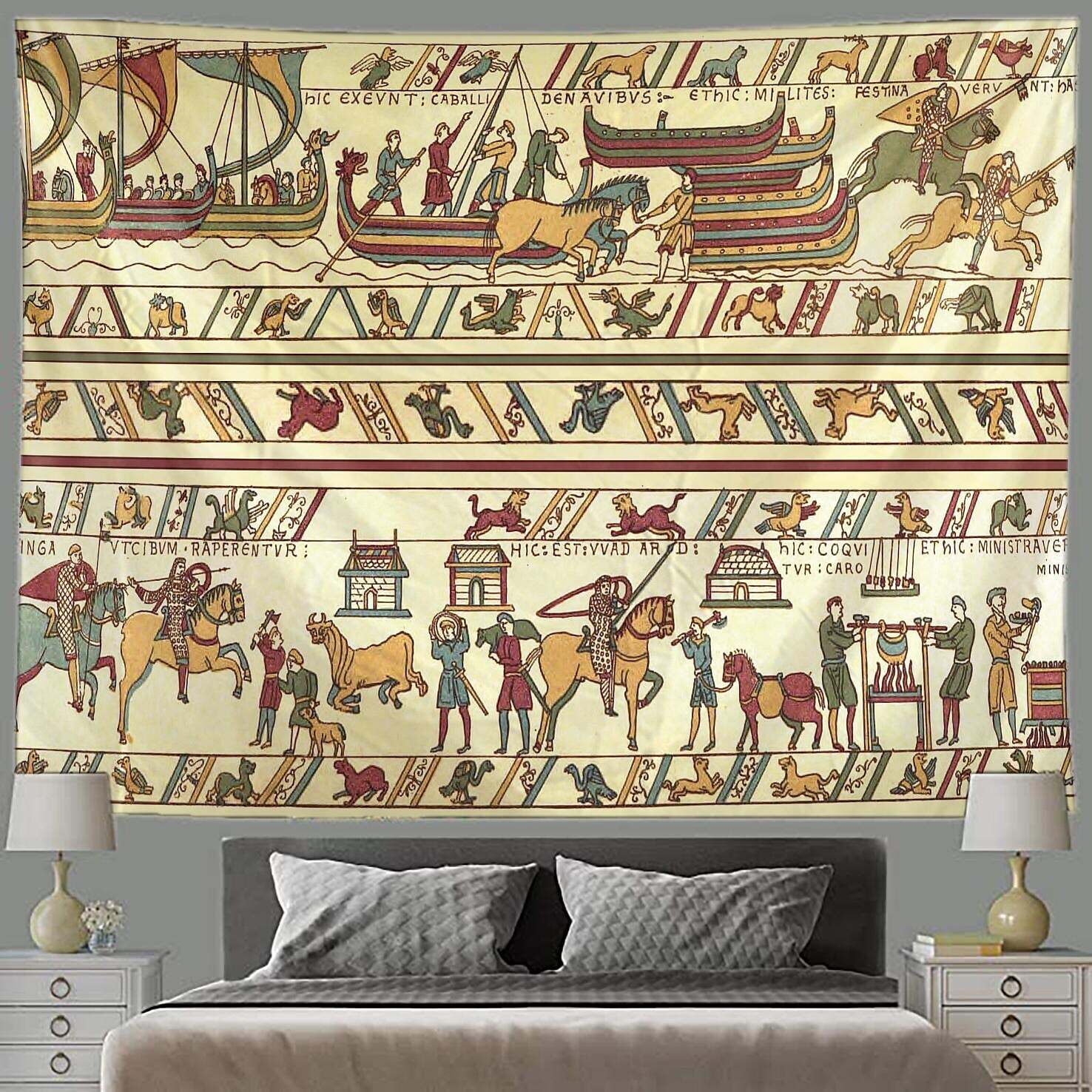 Medieval Bayeux Wall Tapestry Art Decor