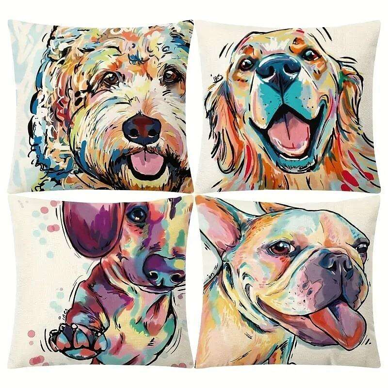 Colorful Animals Double Side Pillow Cover 4PC Soft Decorative Square Cushion Case Pillowcase for Bedroom Livingroom Sofa Couch Chair