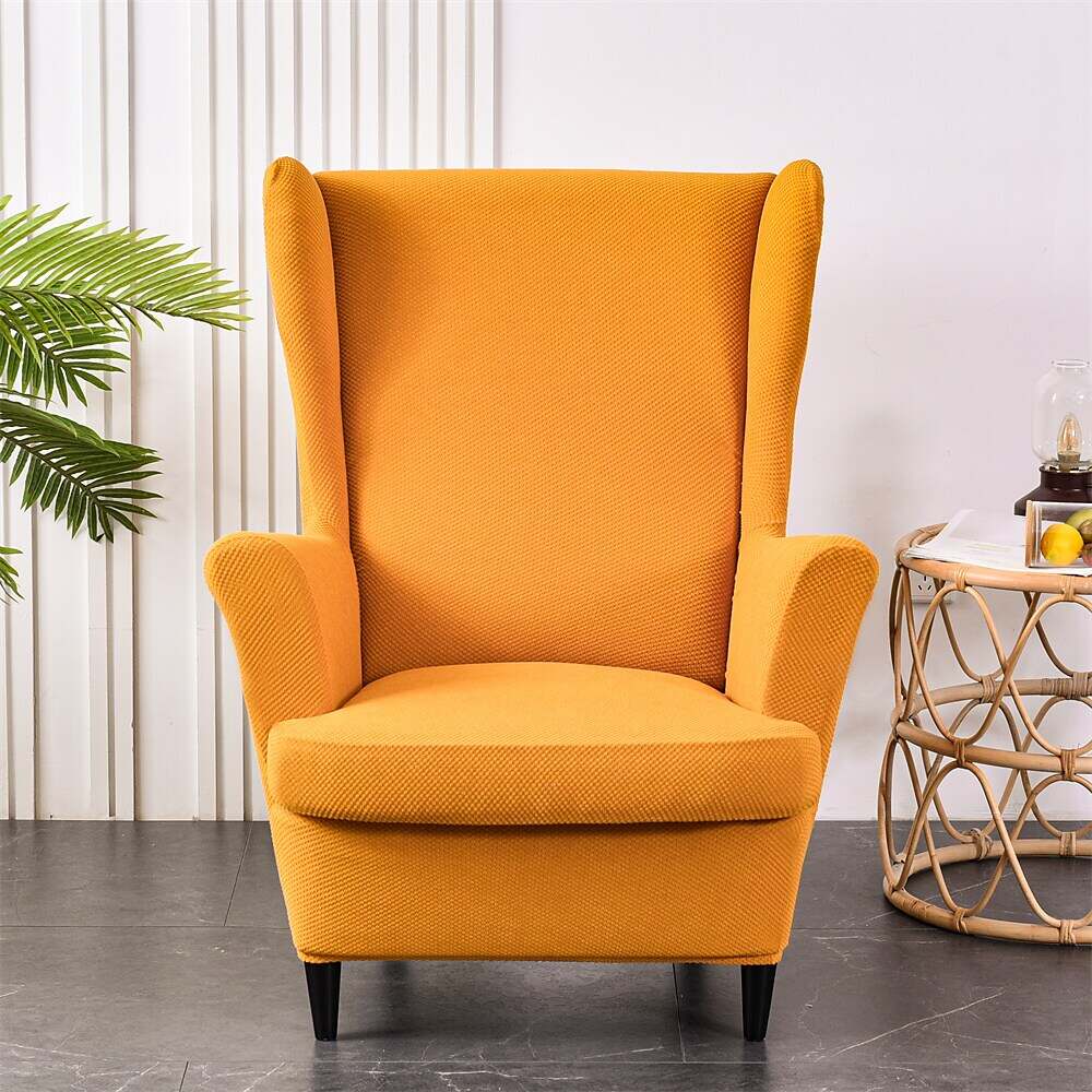 Stretch Wingback Chair Cover IKEA STRANDMON with Seat Cushion Cover