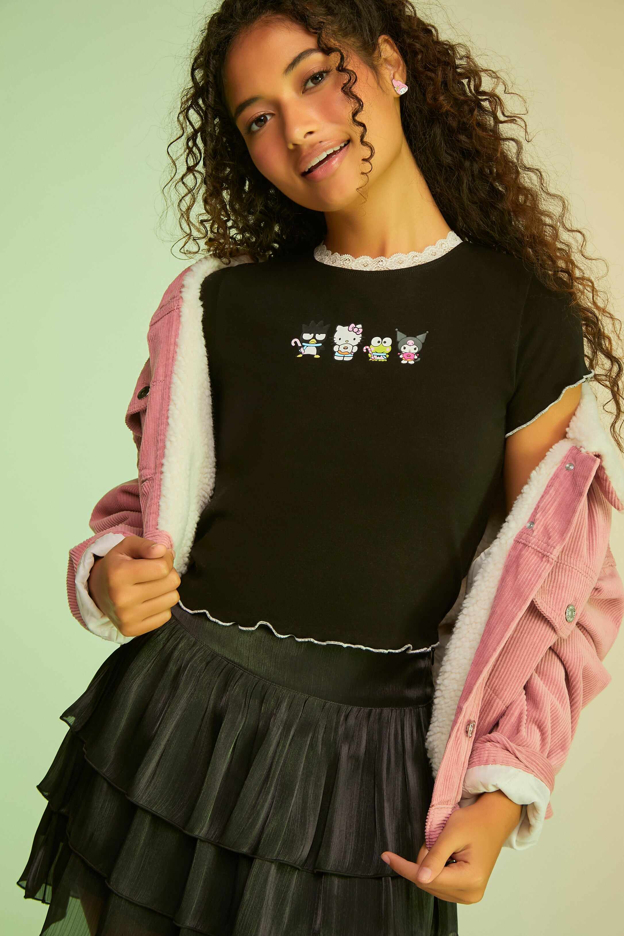 Women Apparel | Hello Kitty & Friends Graphic Baby Tee Black Forever21 - QZ92295