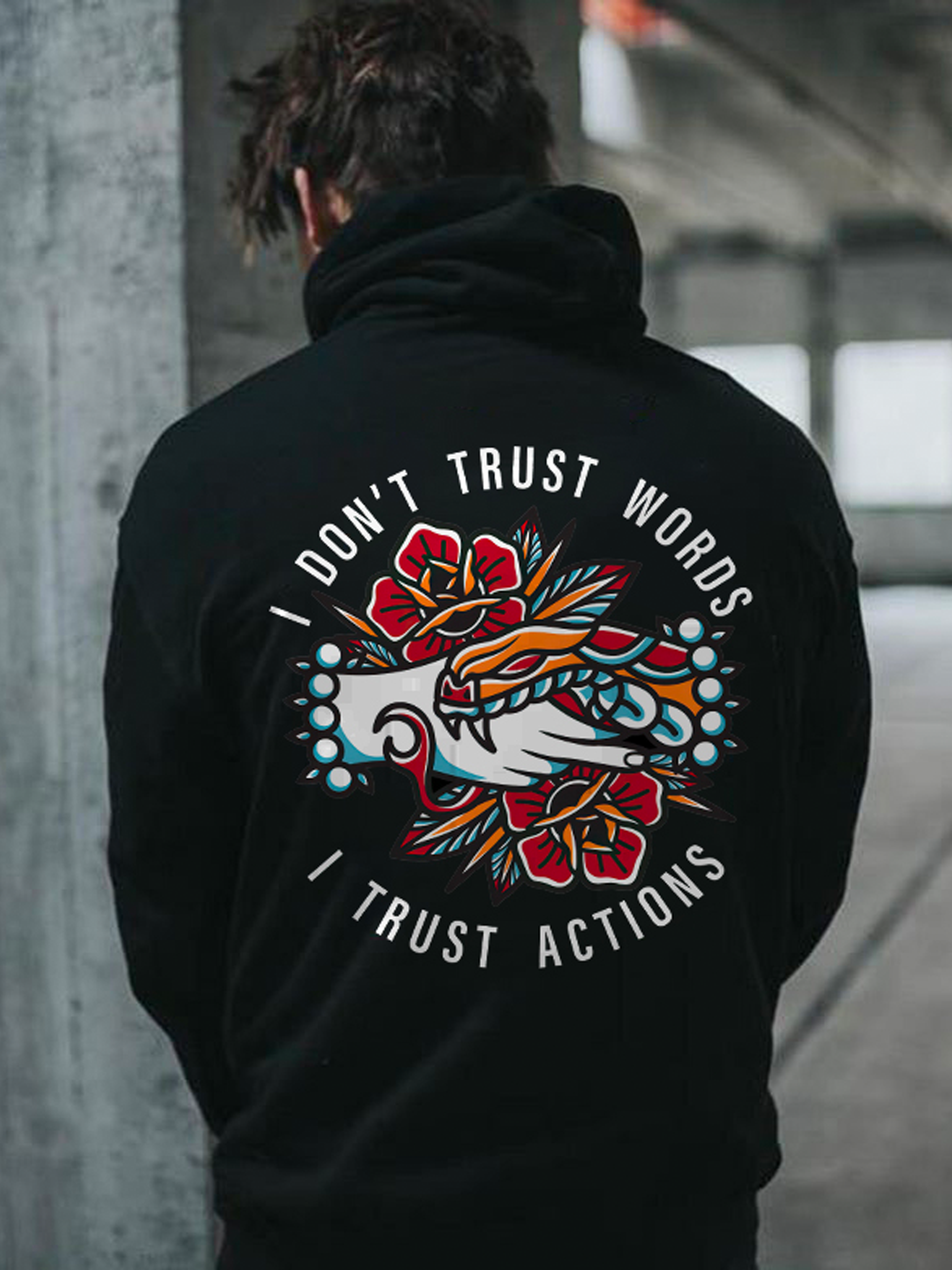 I don't trust words Printed Men’s Hoodie