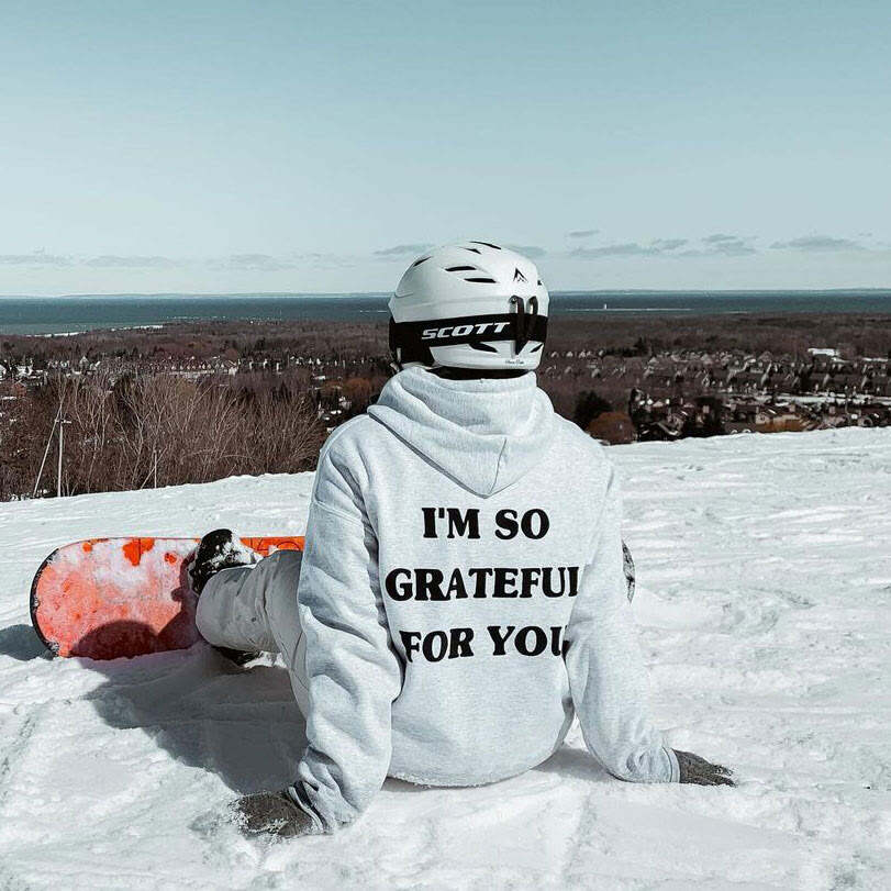 I'm So Grateful For You Print Hoodie