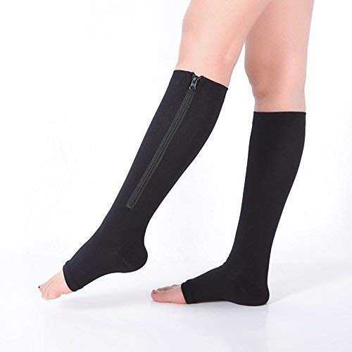 Compression Socks Unisex Support Knee Zipper