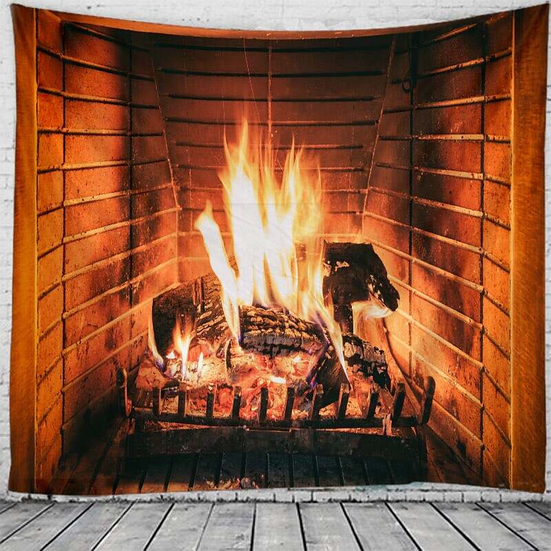 Christmas Winter Wall Tapestry Art Decor for Fireplace