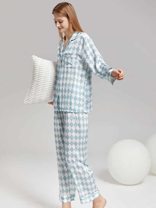 Plaid Simple Regular Sleeve Others Pajama Set