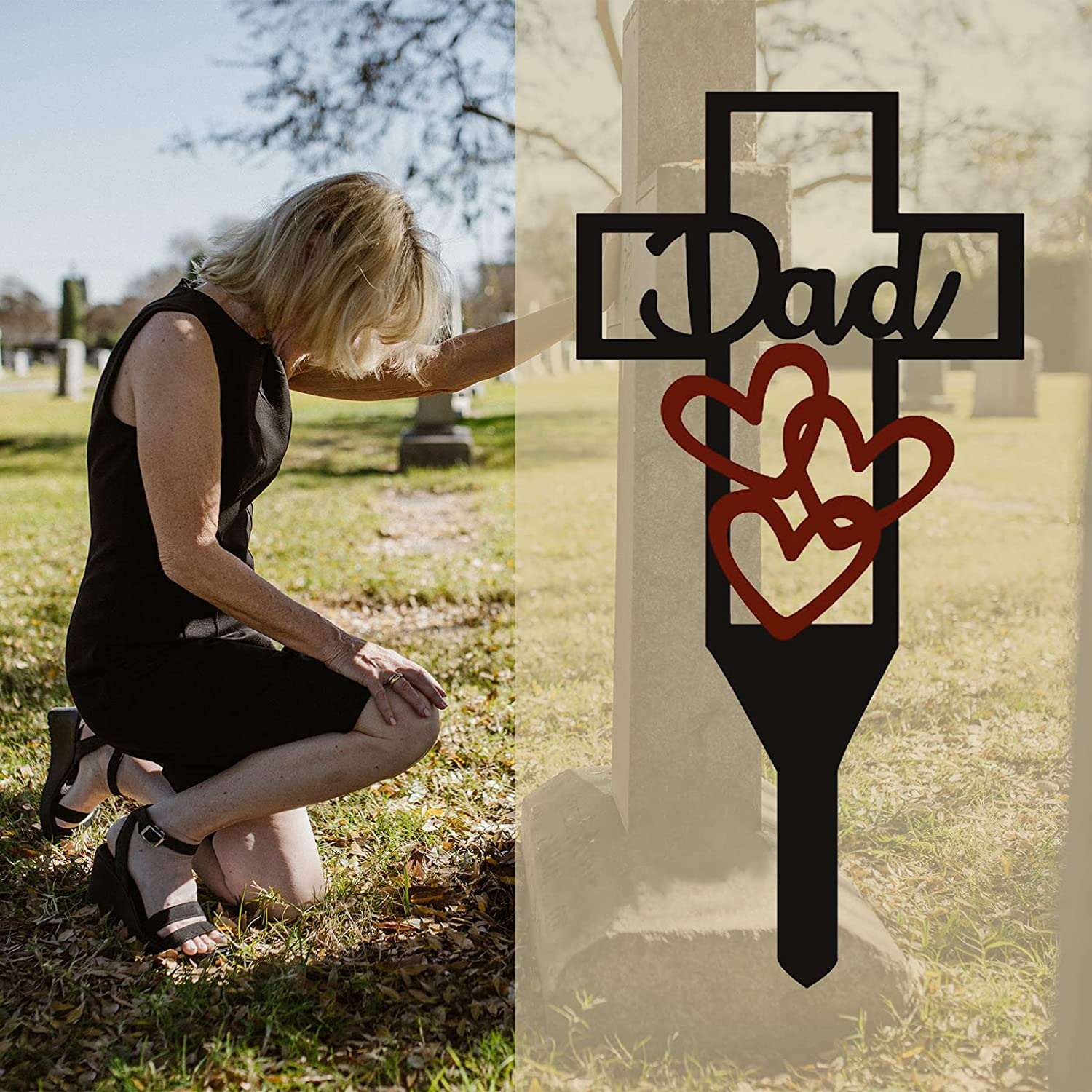 Hot Sale - Cemetery Memorial Cross Stake for Parents
