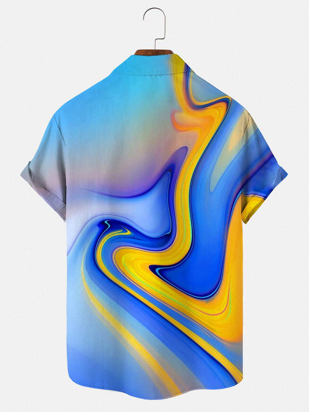 Abstract Men's Shirts With Pocket