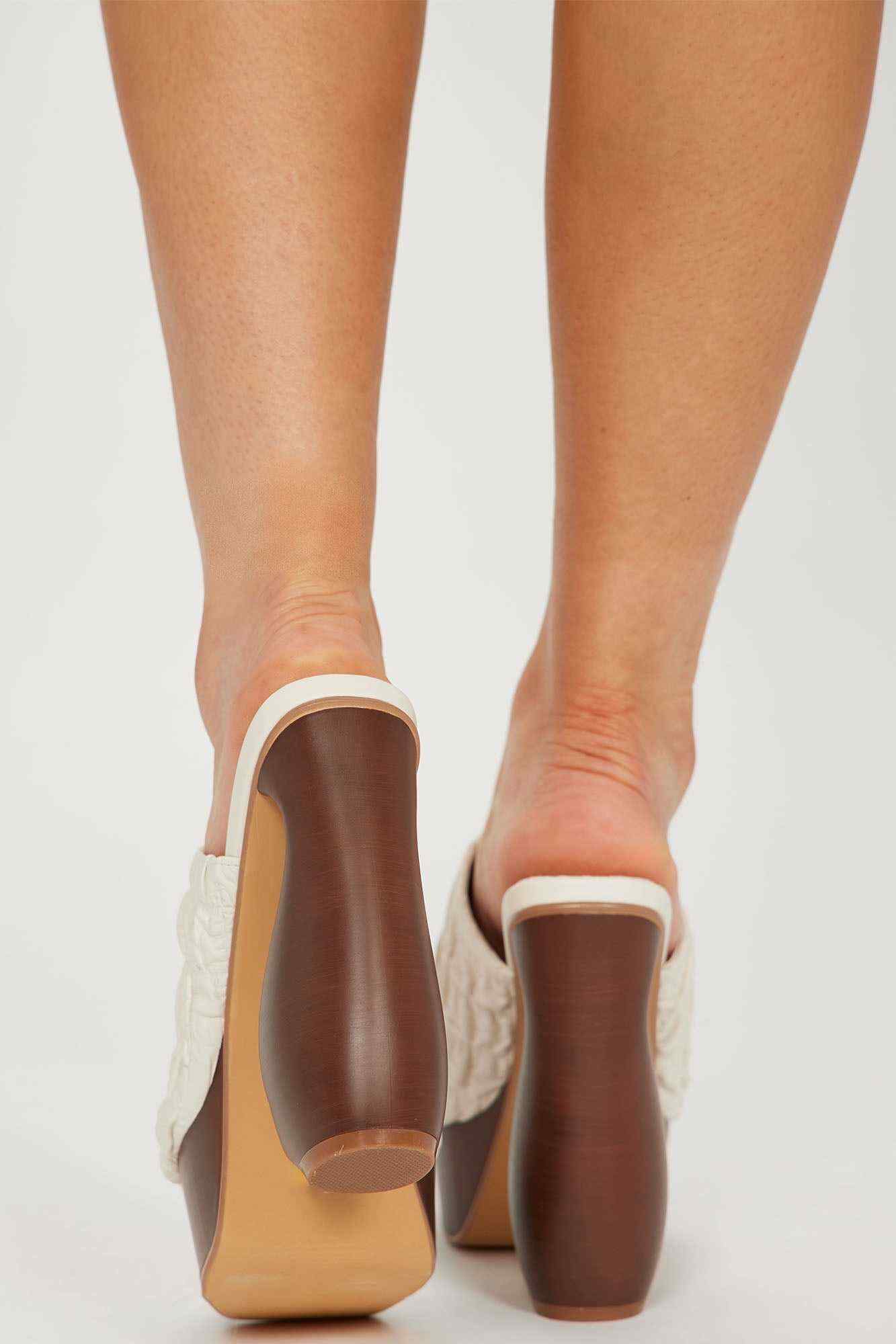 Think Outside The Box Heeled Mules   Cream