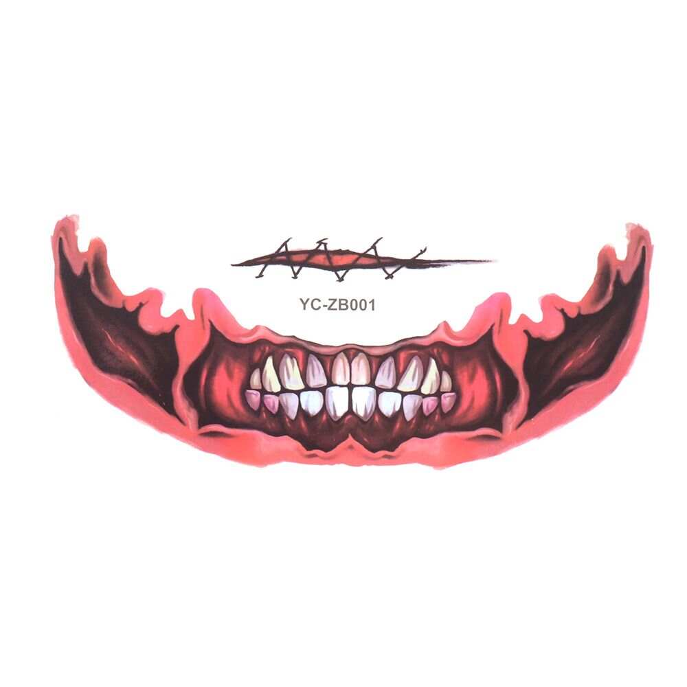 Halloween Mouth Tattoo Sticker Scary Lip DIY Decoration