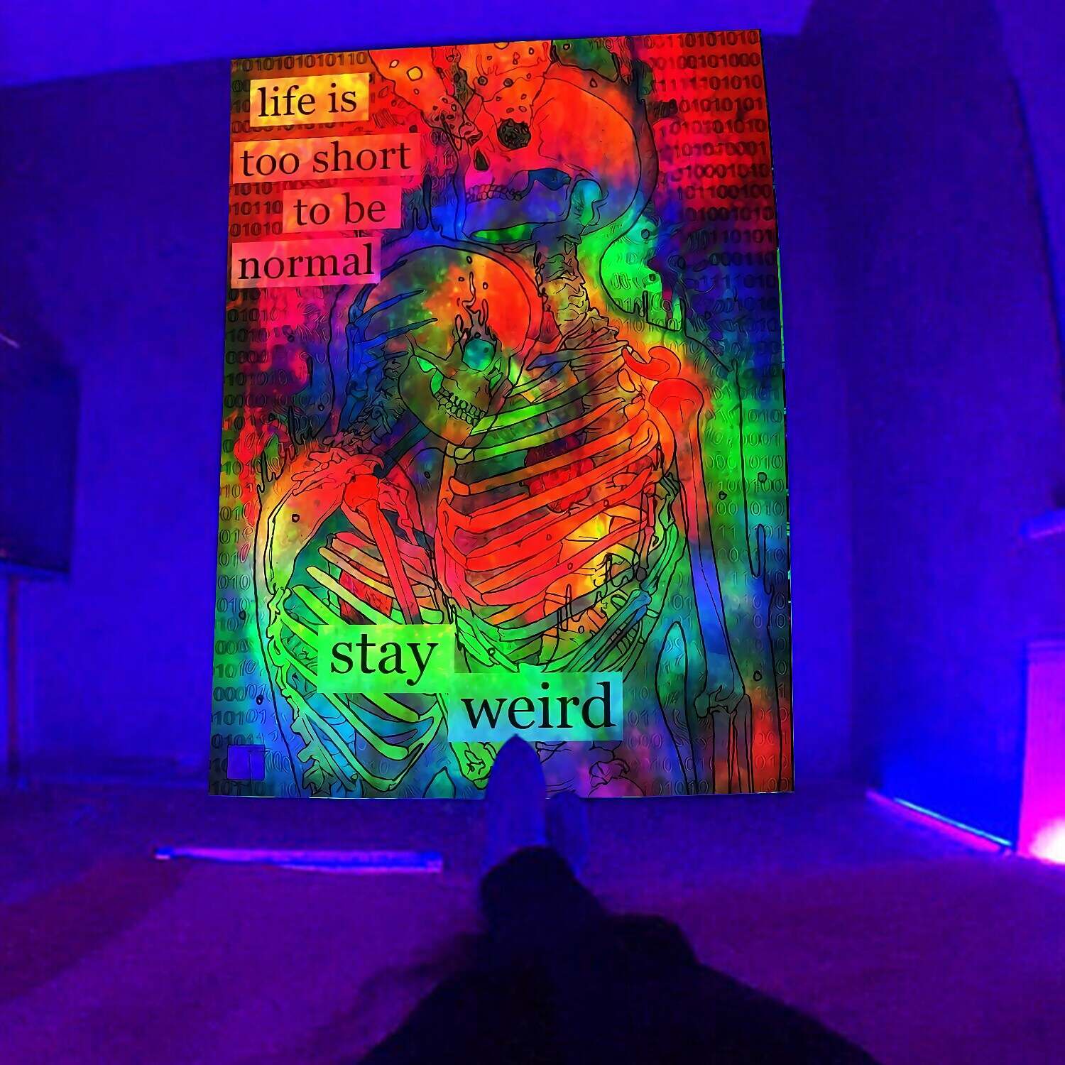 Cool Blacklight UV Reactive Wall Tapestry