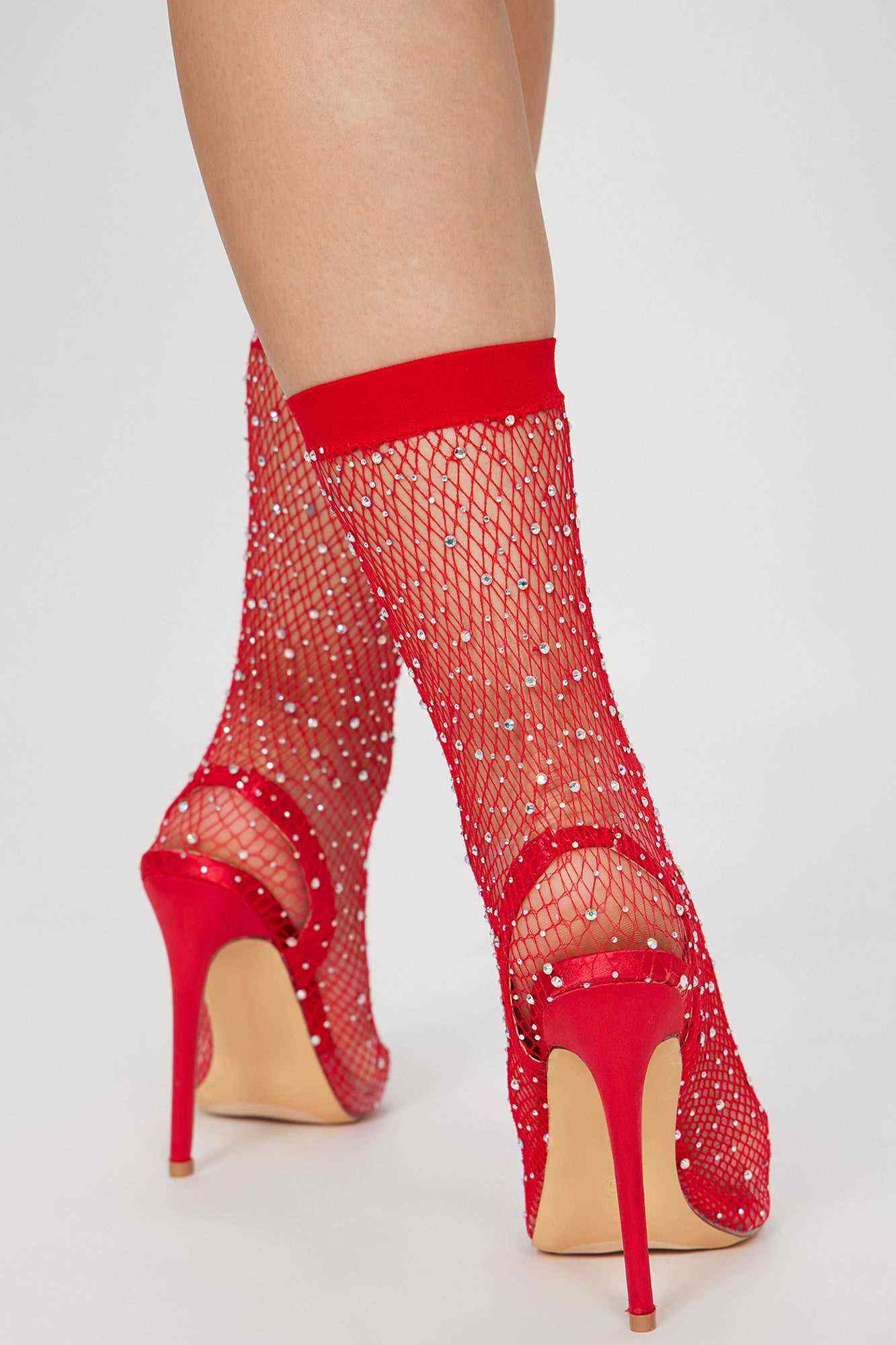 Highly Classified Rhinestone Pump   Red