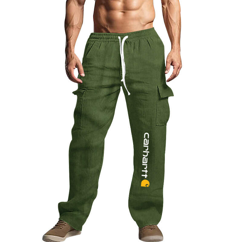 Men‘s Corduroy Cargo Athletic Casual Elastic Waist Pants- Buy 3 and get free shipping