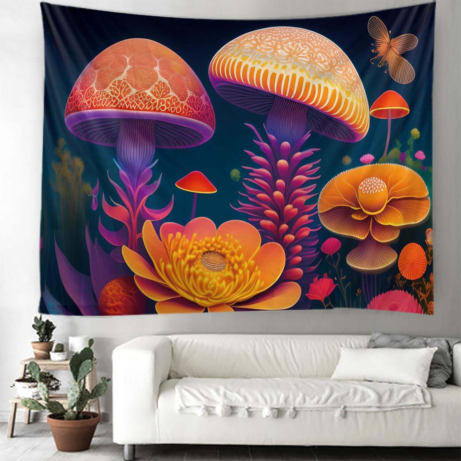 Trippy Mushroom Wall Tapestry Art Decor