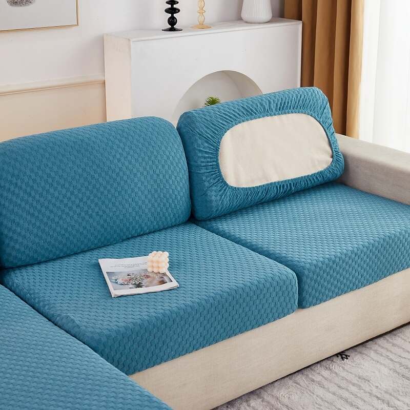 Stretch Sofa Seat Cushion Cover Slipcover 4 or 3 Seater L Shape