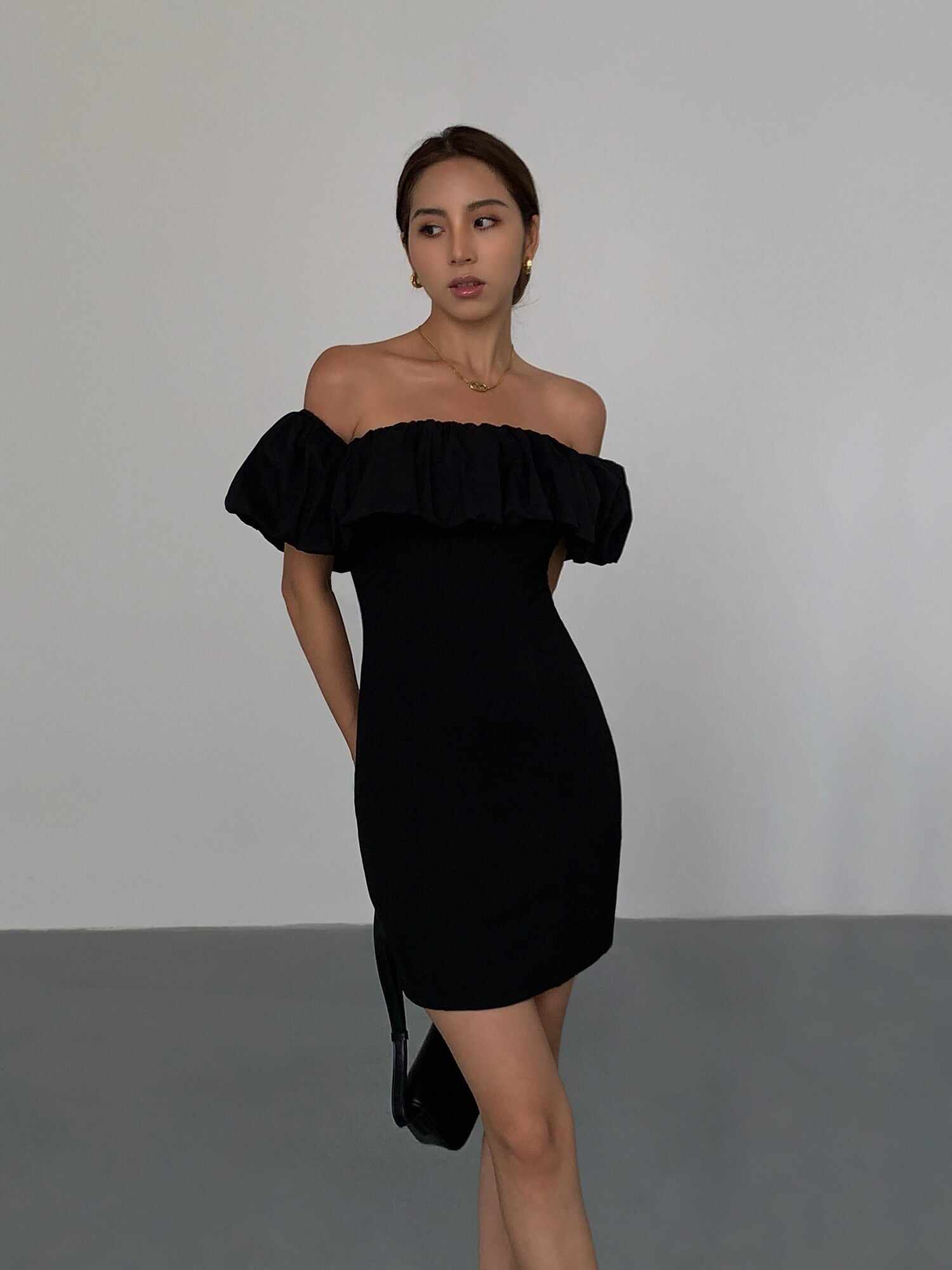 Black French Ruffle Dress