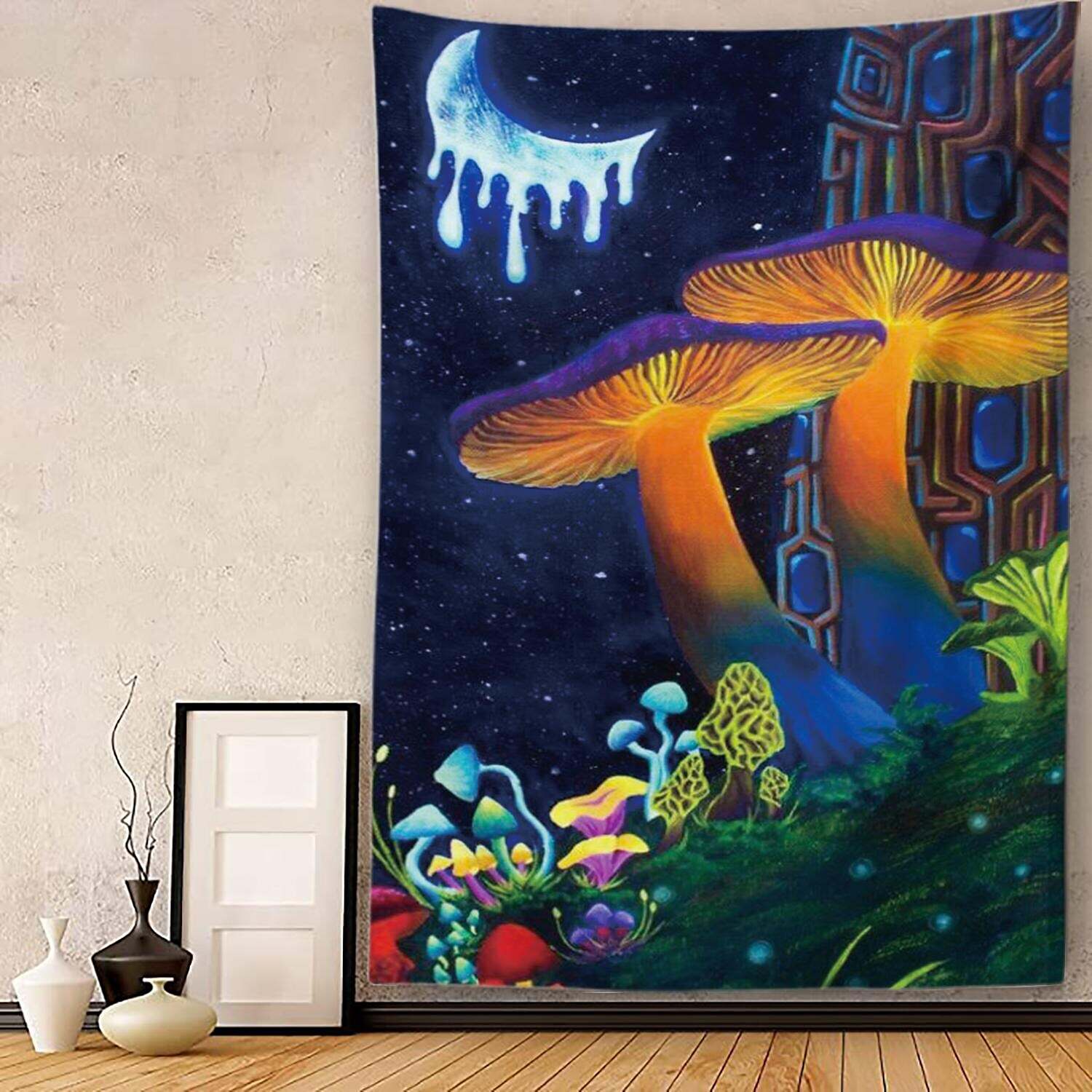 Trippy Mushroom Wall Tapestry Art Decor