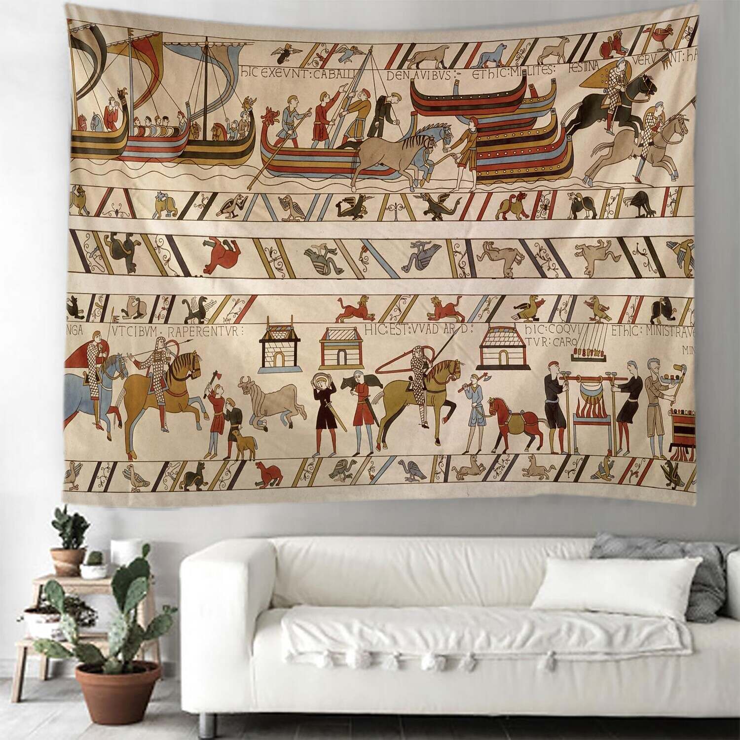 Medieval Bayeux Wall Tapestry Art Decor