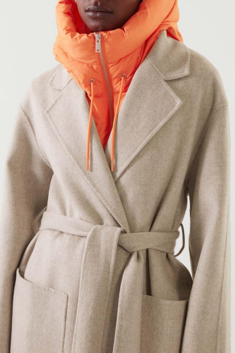 Orange Casual Solid Patchwork Zipper Hooded Collar Outerwear