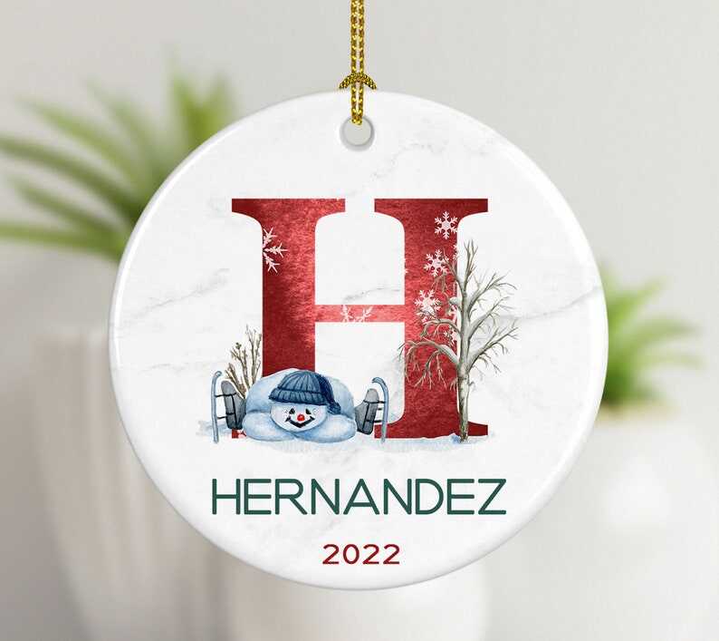 Personalized Ornament Name, Family Christmas Ornament, Monogram Alphabet Ornament, Custom Initial Ornament