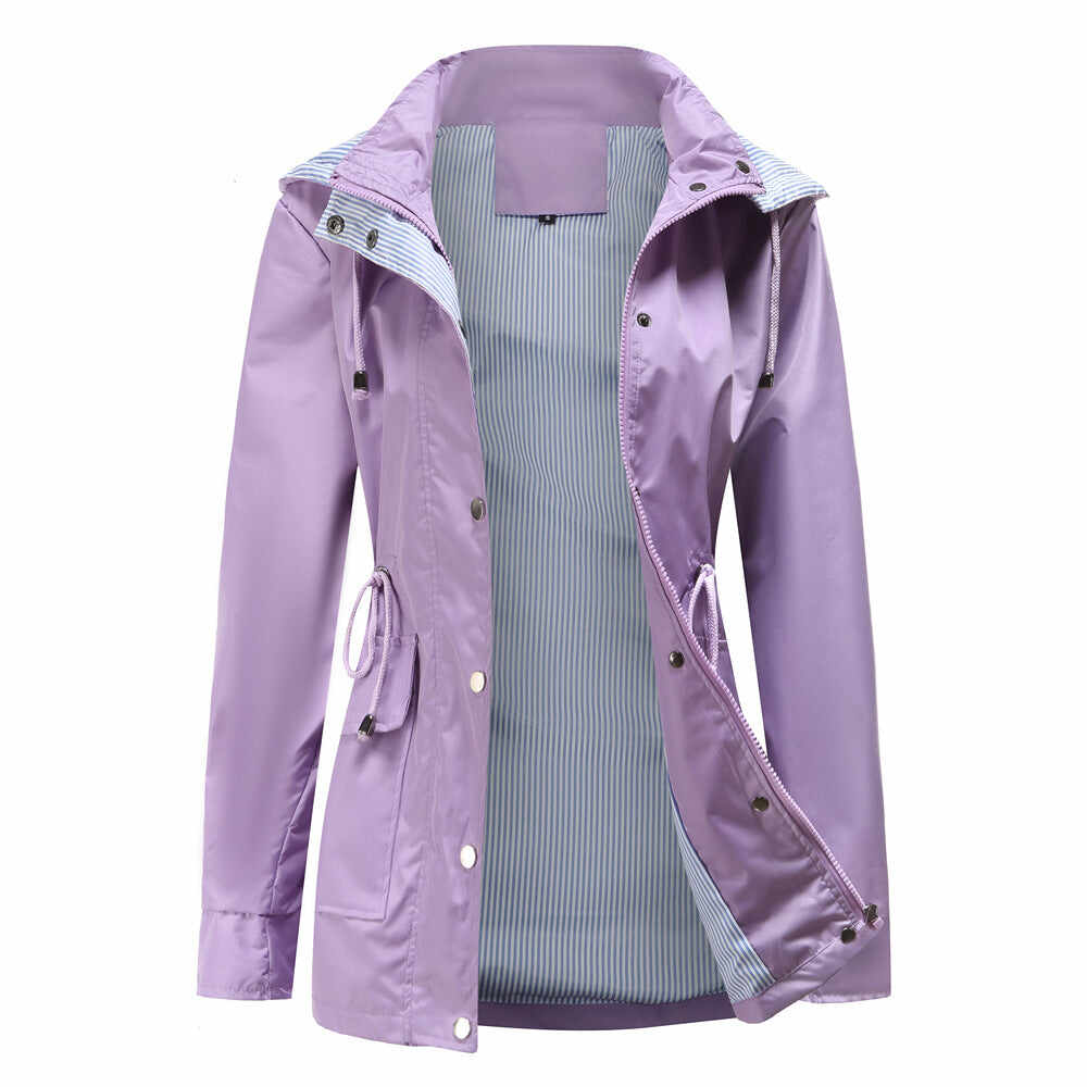 Detachable Hood Trench Coat Women's