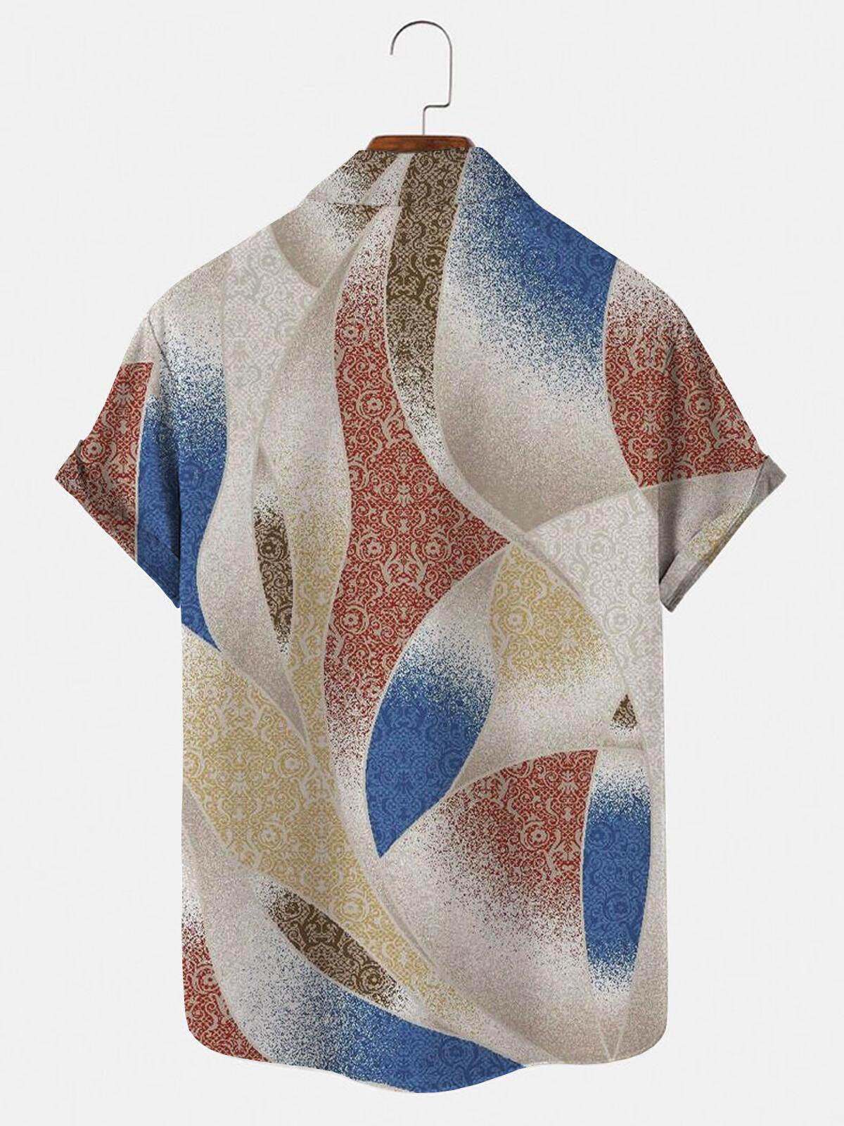 Abstract Men's Shirts With Pocket