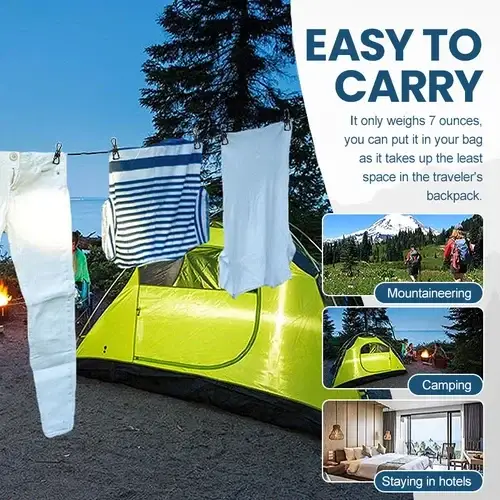 (🔥Last Day Promotion-49% OFF) Portable Clothesline for Camping/Backyard/RV