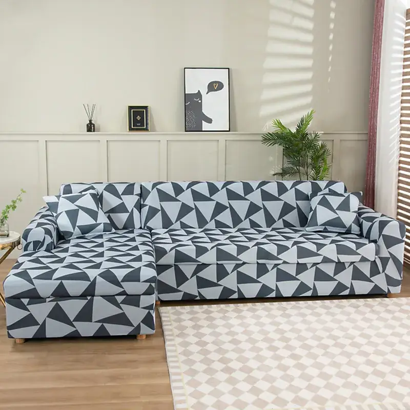 Stretch Sofa Cover Slipcover Geometric Pattern