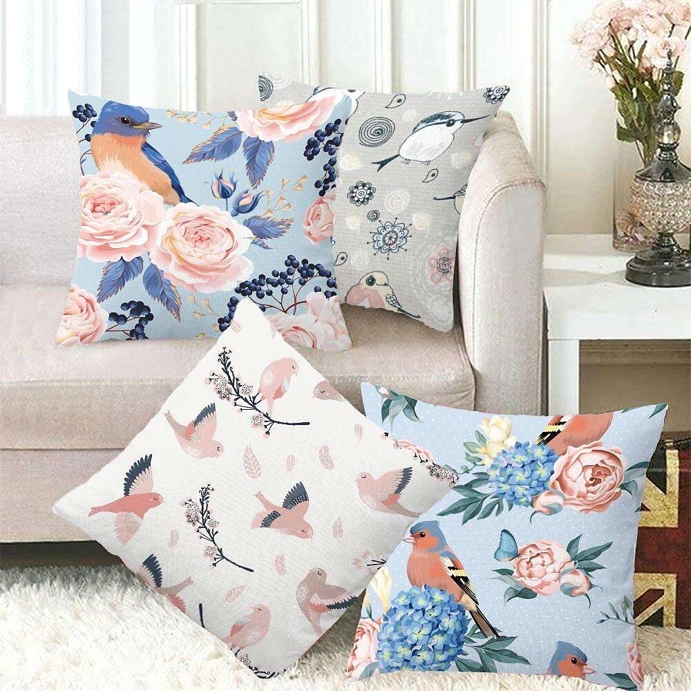 Floral Plant Double Side Pillow Cover 4PC