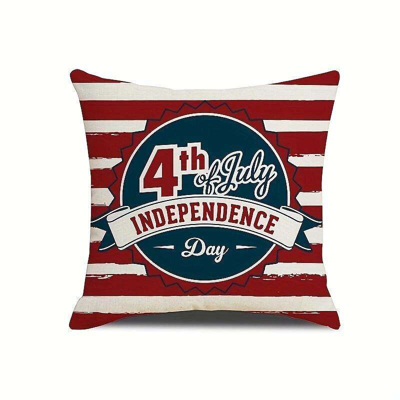 Independence Day Double Side Pillow Cover 4PC Soft Decorative Square Cushion Case Pillowcase for Bedroom Livingroom Sofa Couch Chair