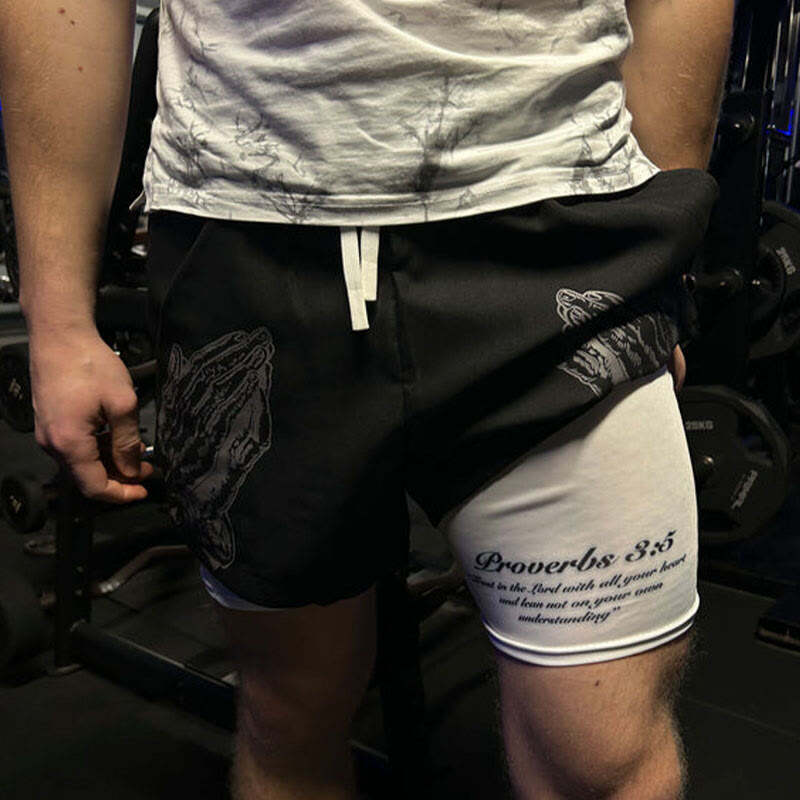 Men's Praying Hands Print Shorts