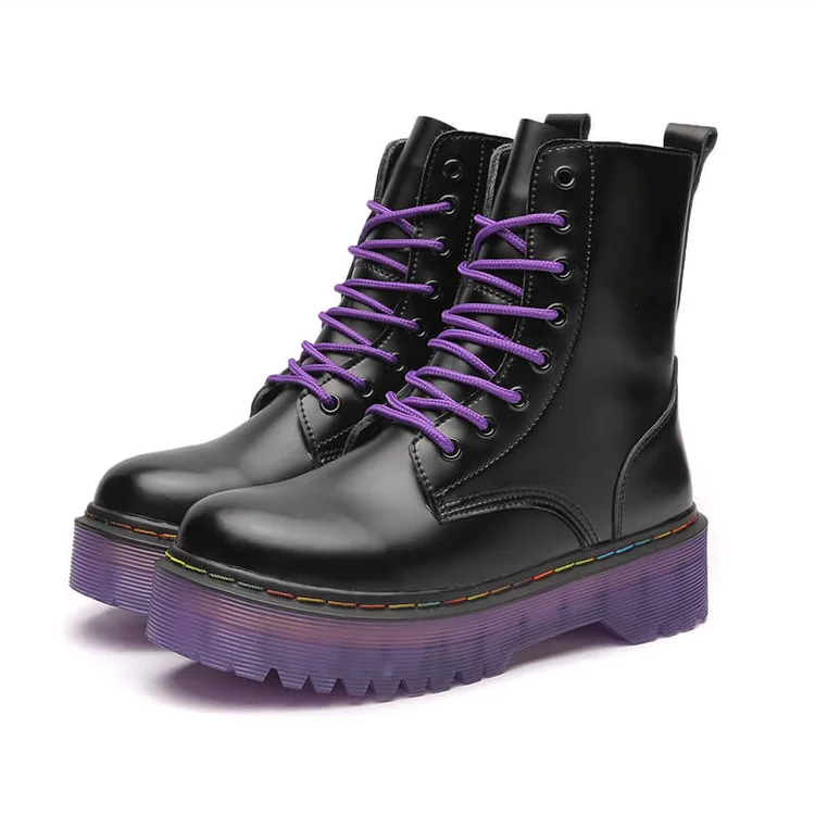 Fashion Trend Platform Leather Boots