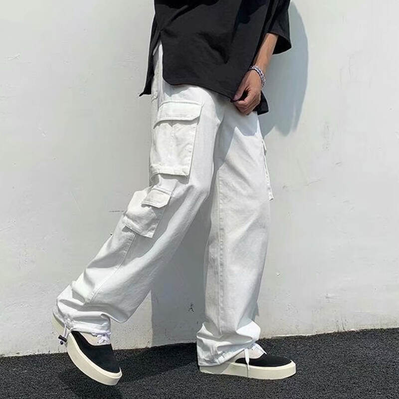 Casual Solid Color Large Pocket Pants