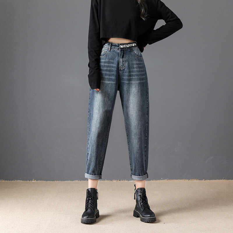 High-rise Harem Cropped Jeans