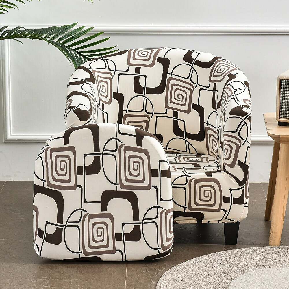 Stretch Club Chair Slipcover Tub Chair Cover with Seat Cushion Cover