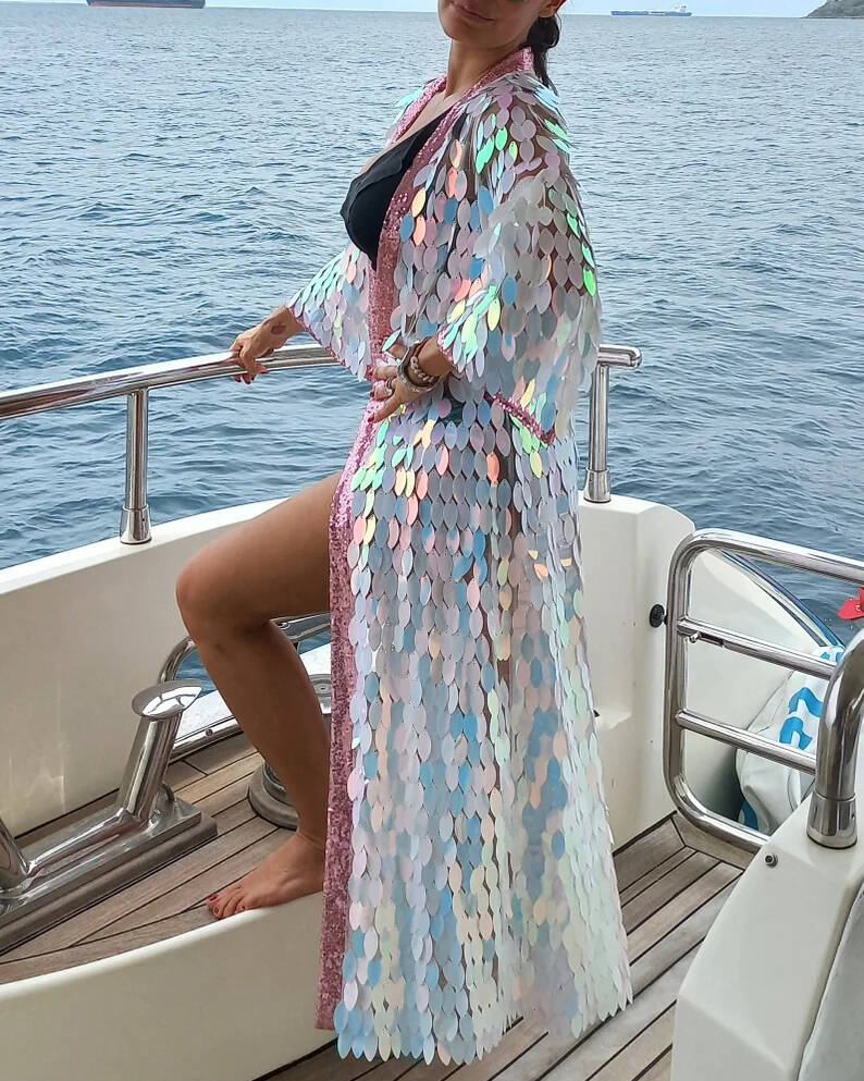 Ladies Mermaid Sequin Cardigan Jacket