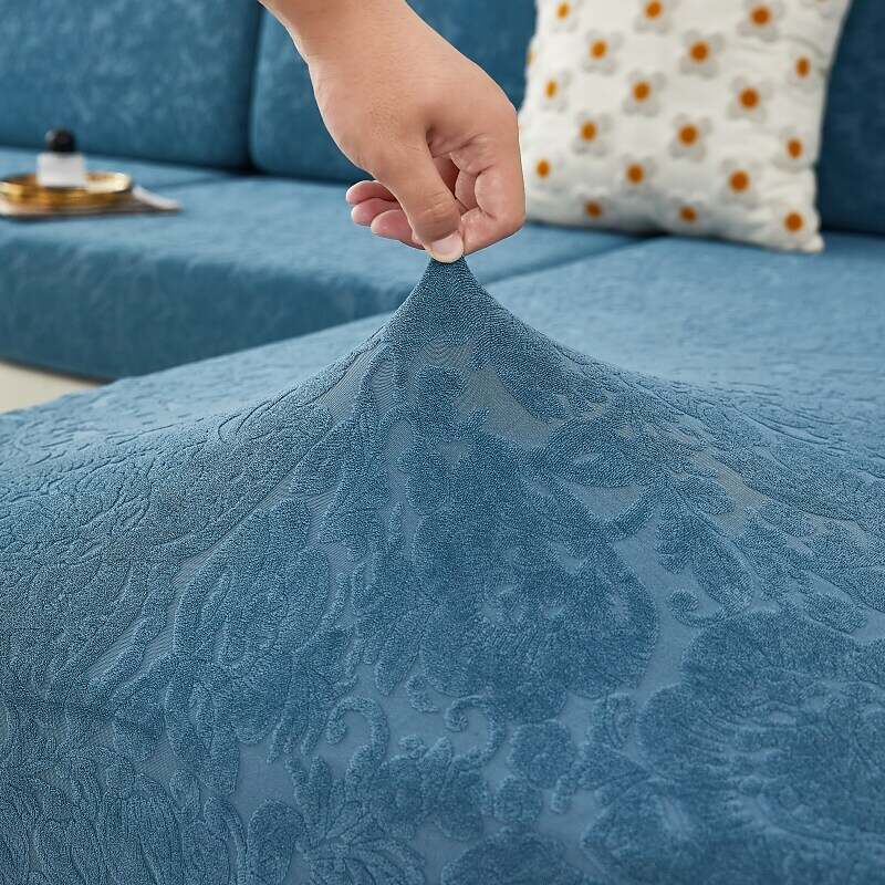 Stretch Sofa Seat Cushion Cover Slipcover Elastic Couch Sectional Armchair Loveseat 4 or 3 Seater L Shape Solid Soft Durable Washable