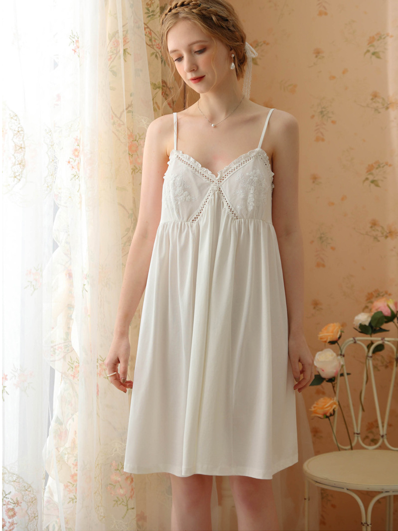 Cotton Simple V Neck Nightdress